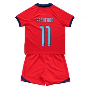 England Marcus Rashford #11 Bortaställ Barn VM 2022 Kortärmad (+ Korta byxor)